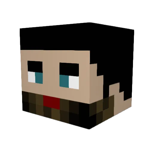 BadMathTV Minecraft avatar head, 3D render