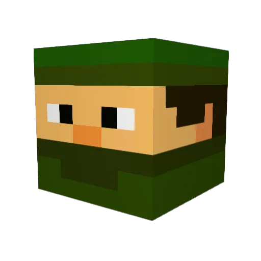 BadNews45 Minecraft avatar head, 3D render