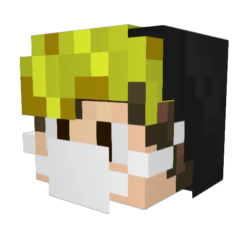 BadSaur0 Minecraft avatar head, 3D render