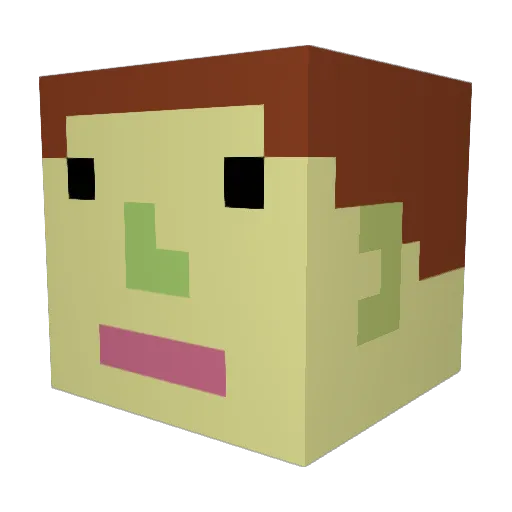 BadYT Minecraft avatar head, 3D render