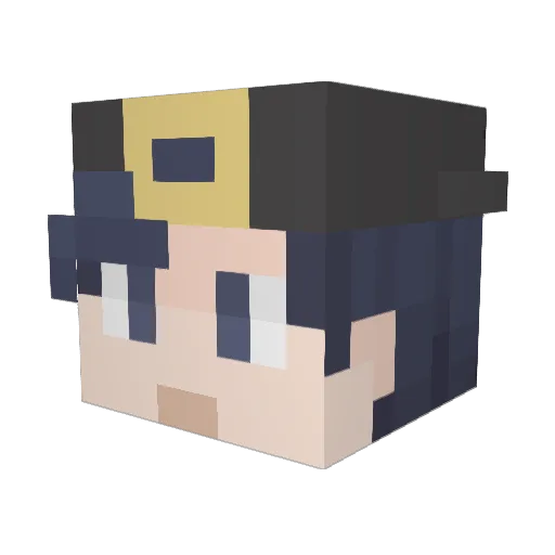 Bad_Expert Minecraft avatar head, 3D render