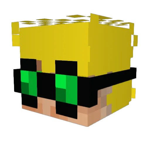 Bad_Gameer Minecraft avatar head, 3D render