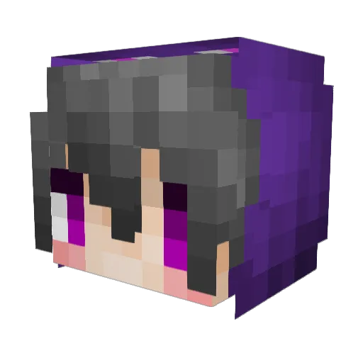 Bad_apple_ Minecraft avatar head, 3D render