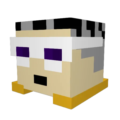 Bad_bunny_prr3 Minecraft avatar head, 3D render