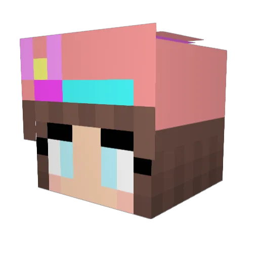 Bada_Kim Minecraft avatar head, 3D render