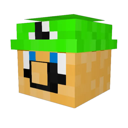 Badassted14 Minecraft avatar head, 3D render