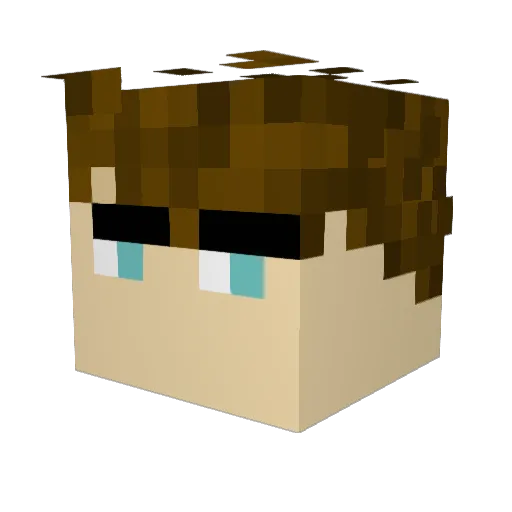 Baddimon Minecraft avatar head, 3D render