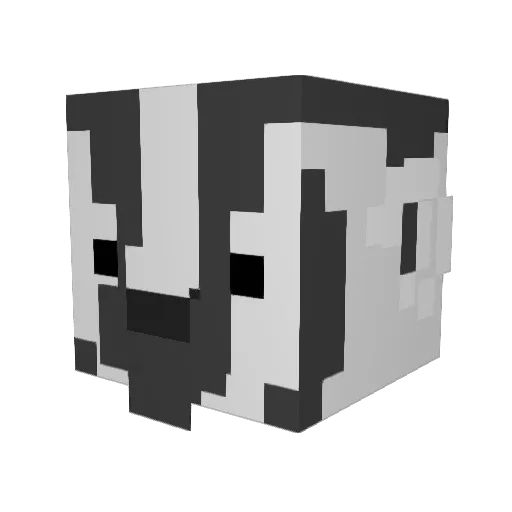 BadgerBunns Minecraft avatar head, 3D render