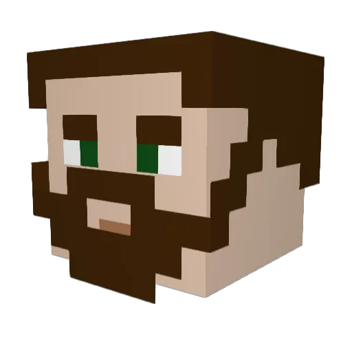 BadgerTheBard Minecraft avatar head, 3D render