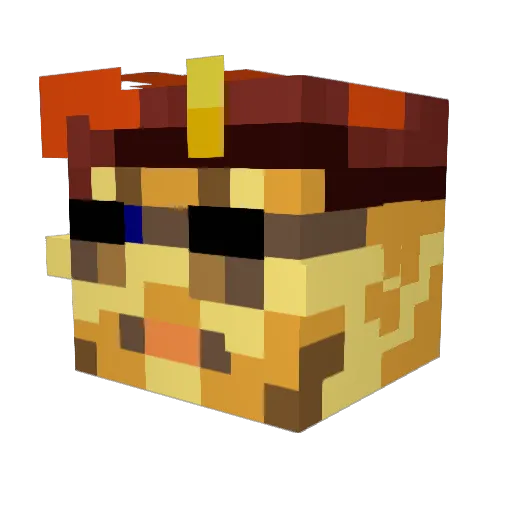 Badimad Minecraft avatar head, 3D render