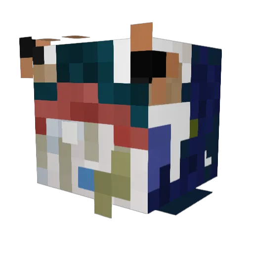 Badine Minecraft avatar head, 3D render