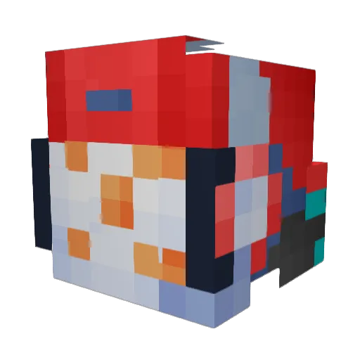 Badinng Minecraft avatar head, 3D render