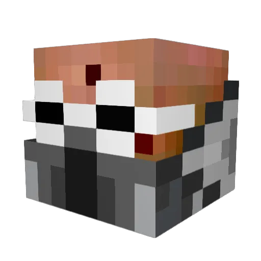 Badmin_ Minecraft avatar head, 3D render