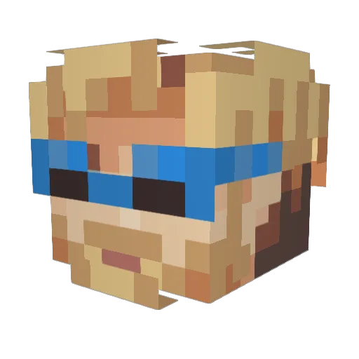 Badob Minecraft avatar head, 3D render
