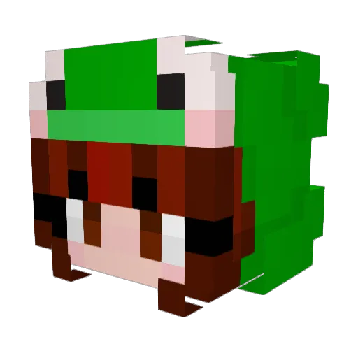 Badziaa Minecraft avatar head, 3D render
