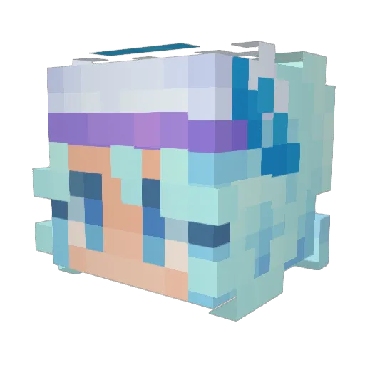 Bae_va Minecraft avatar head, 3D render