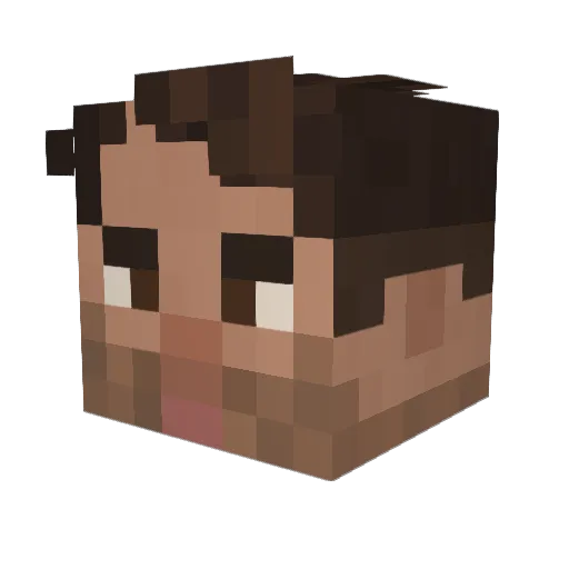 Baed Minecraft avatar head, 3D render