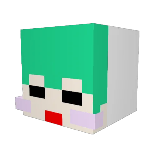 Baekrocky Minecraft avatar head, 3D render