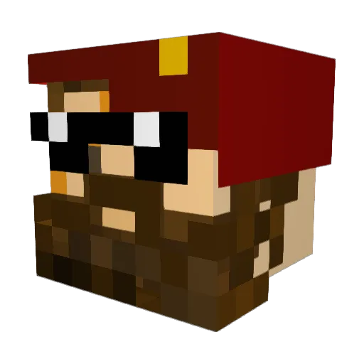 Baekyr Minecraft avatar head, 3D render