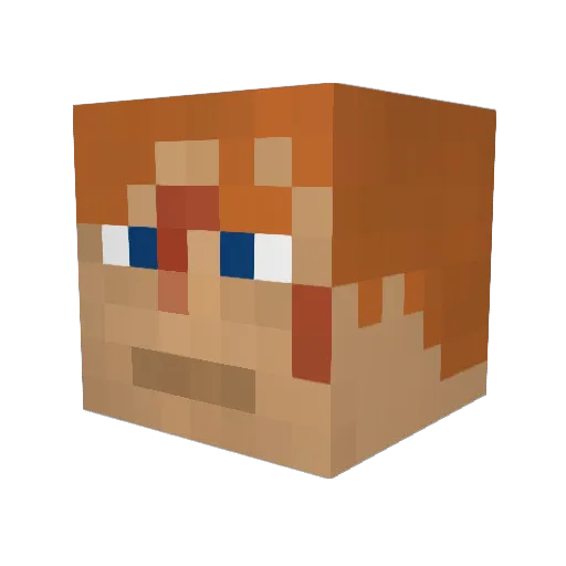Baelein Minecraft avatar head, 3D render