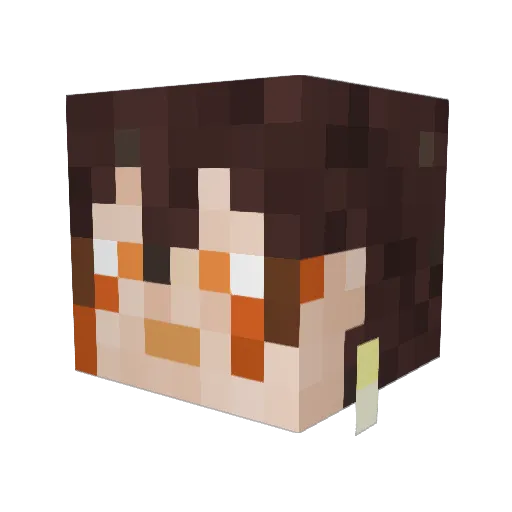Baeluwu Minecraft avatar head, 3D render