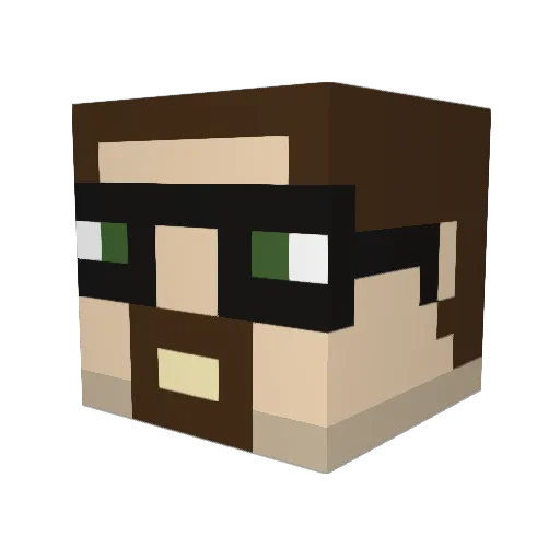 Baelyn Minecraft avatar head, 3D render