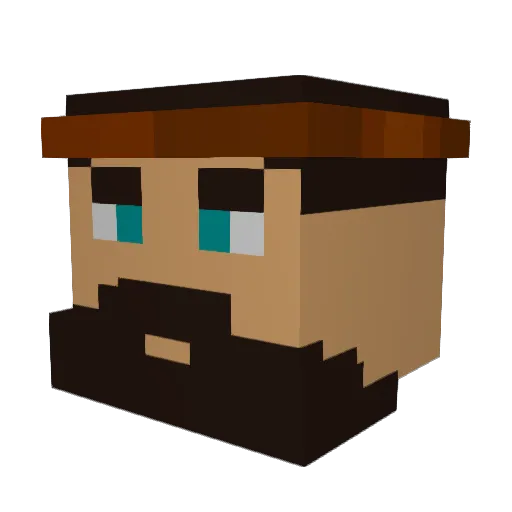 Baeyro Minecraft avatar head, 3D render