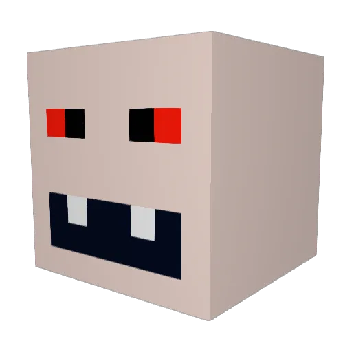 Bafayuke Minecraft avatar head, 3D render