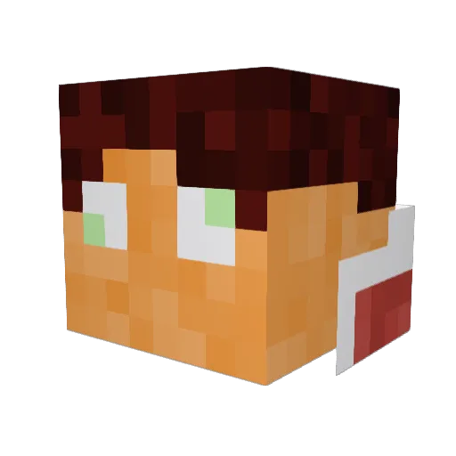 BafellWell Minecraft avatar head, 3D render