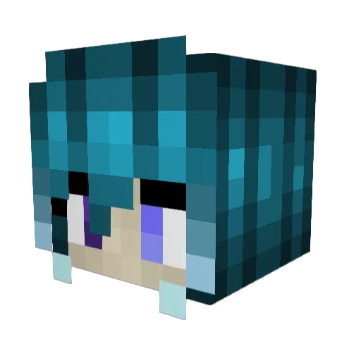 Bafflinq Minecraft avatar head, 3D render