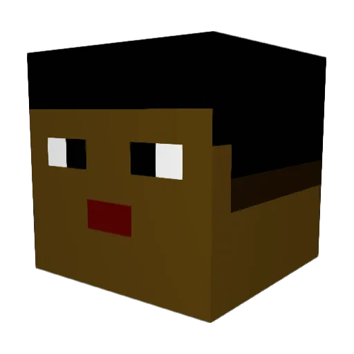 Bafzy Minecraft avatar head, 3D render