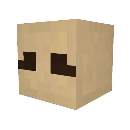 BagWaifu Minecraft avatar head, 3D render