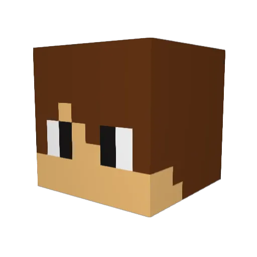 Bagile Minecraft avatar head, 3D render