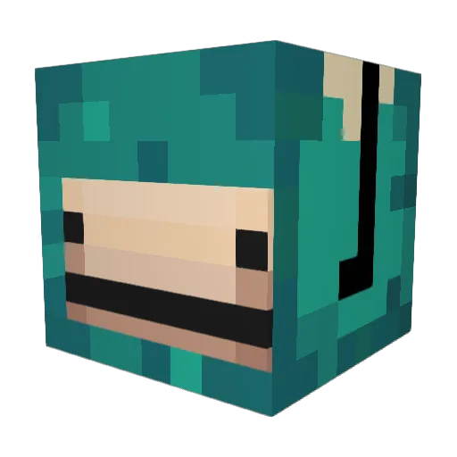 Baglomme Minecraft avatar head, 3D render