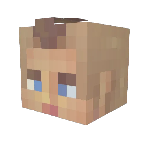 Bagsley2 Minecraft avatar head, 3D render