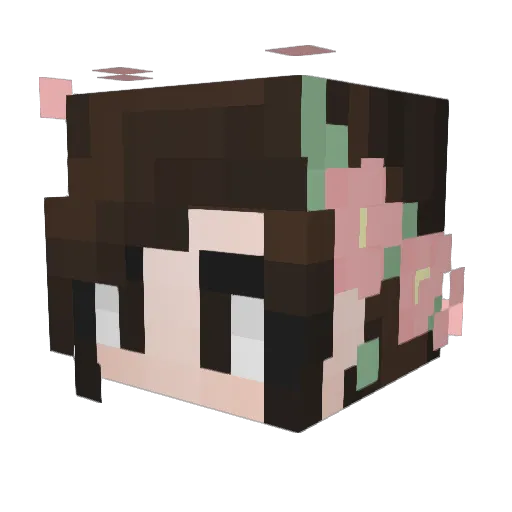 BahUnicorn Minecraft avatar head, 3D render