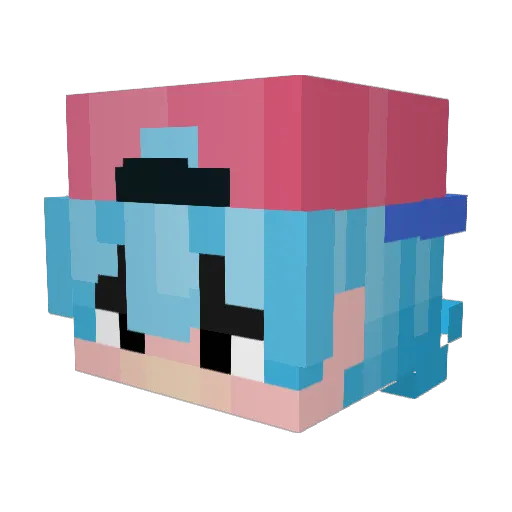 BaiGaGa Minecraft avatar head, 3D render