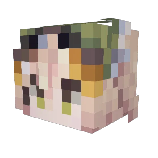 BaiLing233 Minecraft avatar head, 3D render