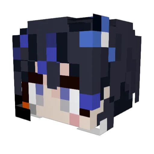 BaiYueze Minecraft avatar head, 3D render