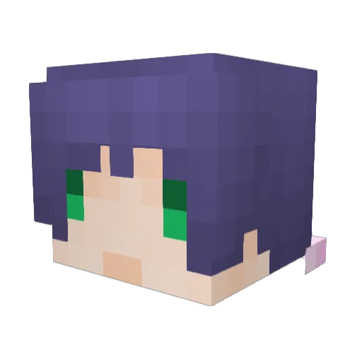 Bai_9 Minecraft avatar head, 3D render
