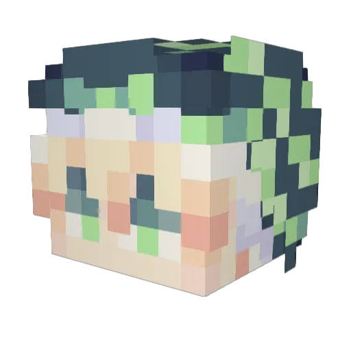 Bai_Ganio Minecraft avatar head, 3D render