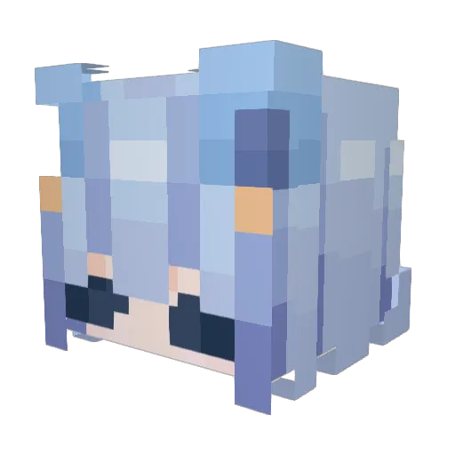 Bai_cu Minecraft avatar head, 3D render