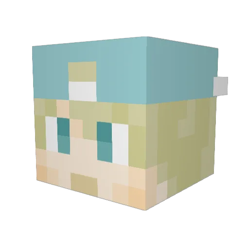 Bai_li Minecraft avatar head, 3D render