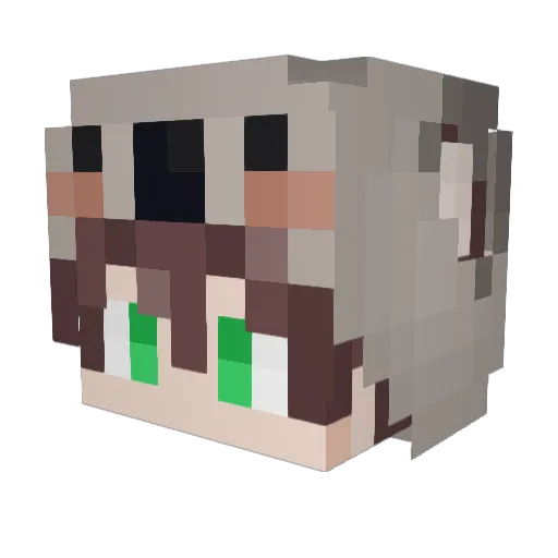 Baibai37 Minecraft avatar head, 3D render