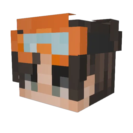 Baigneur Minecraft avatar head, 3D render