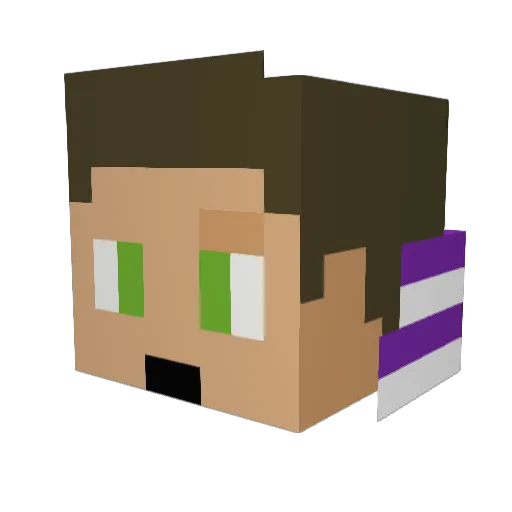 Baigular Minecraft avatar head, 3D render