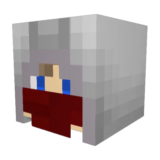 Baiirone Minecraft avatar head, 3D render