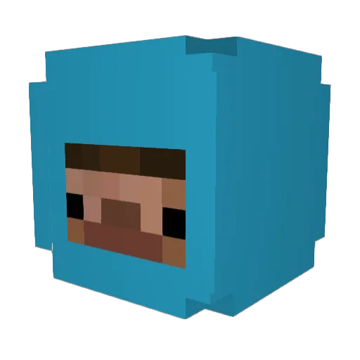 Baik Minecraft avatar head, 3D render