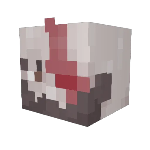 Baikori Minecraft avatar head, 3D render