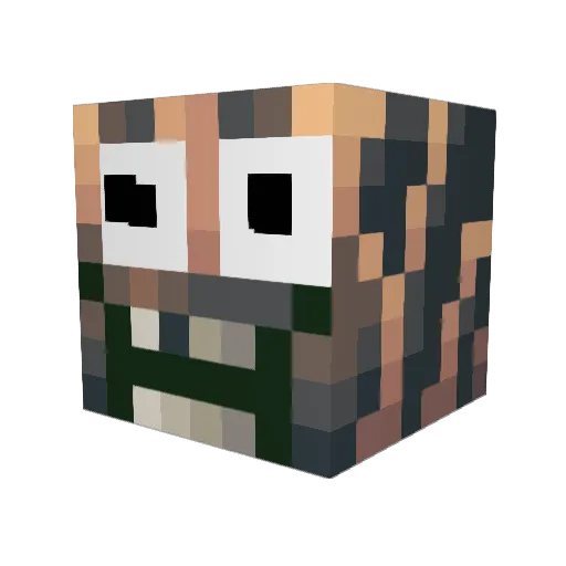 Bailonely Minecraft avatar head, 3D render